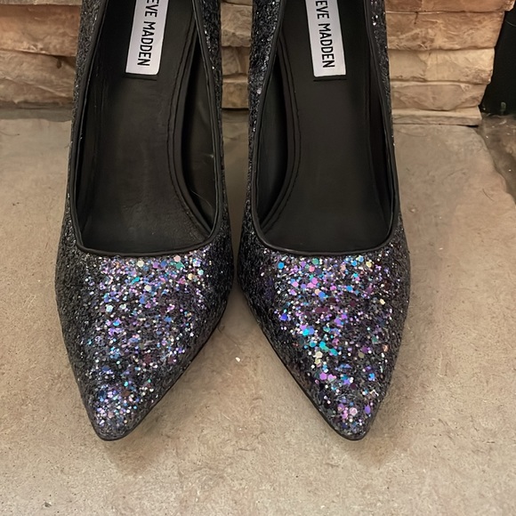 NEW steve madden atlantic blue glitter heels - Picture 3 of 7